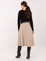 Beżowa rozkloszowana spódnica z dzianiny RUE PARIS