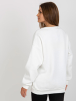 Hurtownia Ecru damska bluza bez kaptura z napisami 