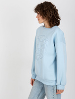 Hurt Jasnoniebieska dresowa bluza bez kaptura oversize