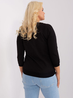 Hurtownia Czarna bluzka damska plus size z bawełny