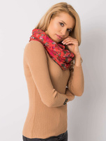 Koralowa chusta w kwiatowy wzór