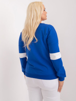 Hurt Kobaltowa casualowa bluzka plus size z bawełny