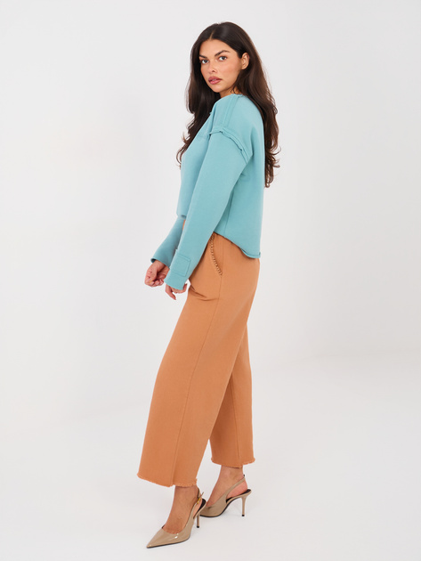 Ceglaste damskie jeansy wide leg