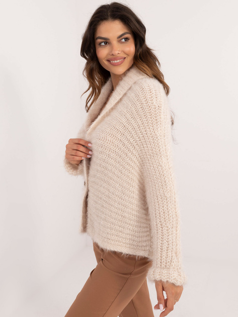 Hurt Jasnobeżowy rozpinany sweter oversize OCH BELLA