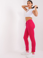 Hurtownia Fuksjowe spodnie dresowe z kieszeniami