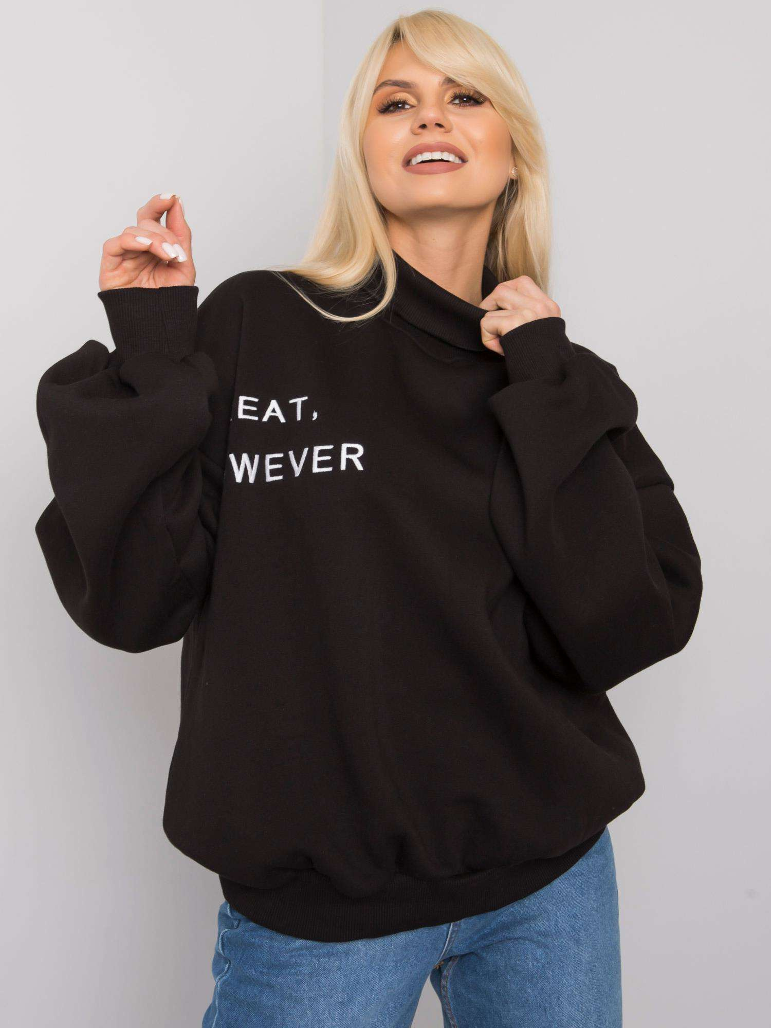 Čierna zateplená oversized mikina Kelly