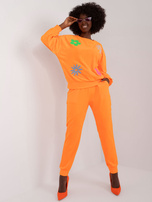 Hurt Fluo pomarańczowy komplet welurowy ze spodniami