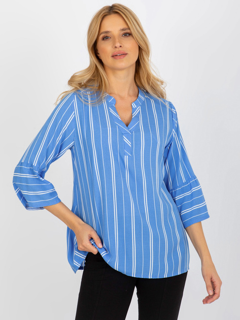 Hurt Niebieska bluzka w paski z wiskozy SUBLEVEL