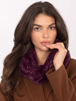 Fioletowy futrzany komin damski