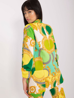 Hurt Zielono-żółta damska marynarka z rękawem 3/4