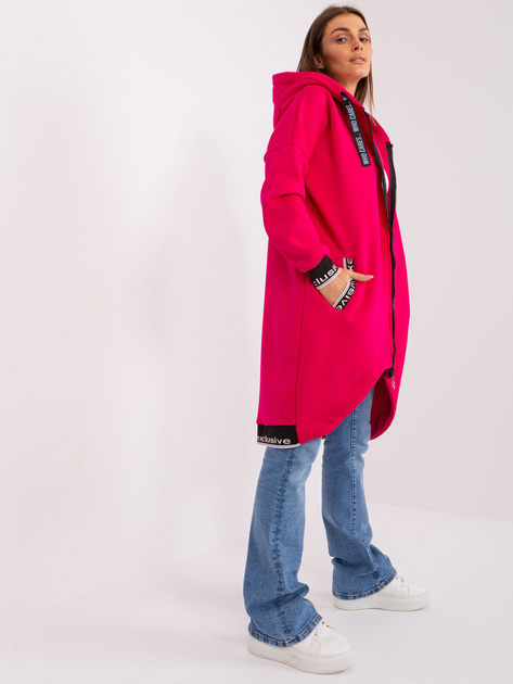 Hurt Fuksjowa długa bluza rozpinana z kapturem