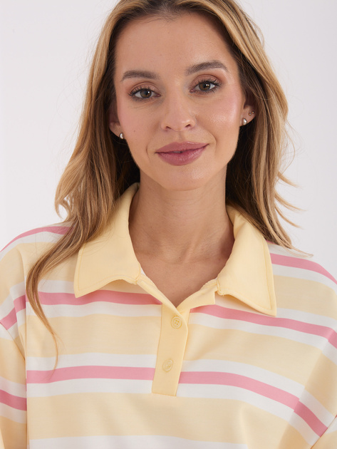 Jasnożółta bluza oversize w paski