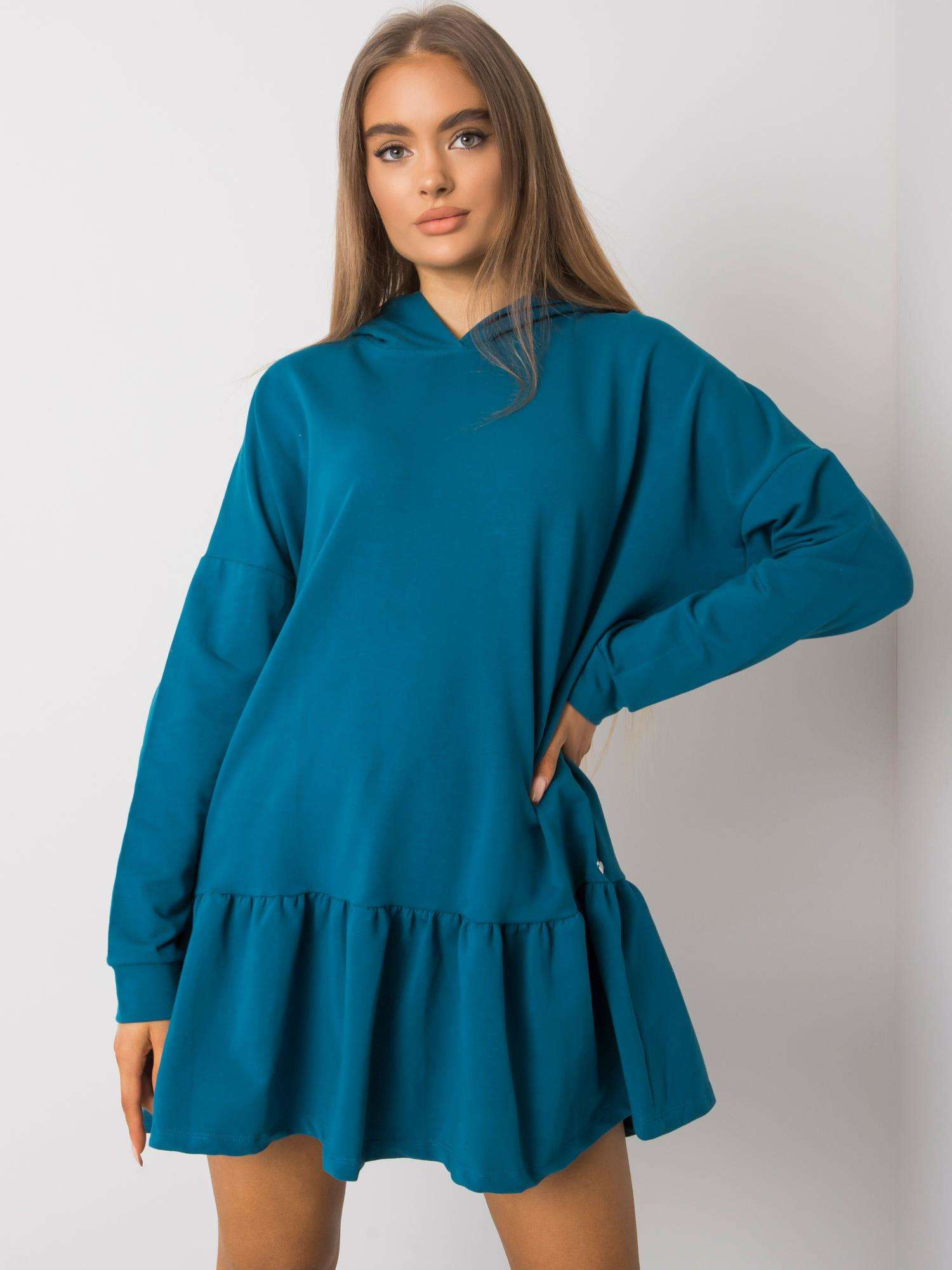 Meergrüne Kapuzenkleid Aliye.