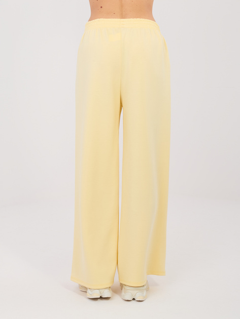 Jasnożółte szerokie spodnie z lampasami RUE PARIS