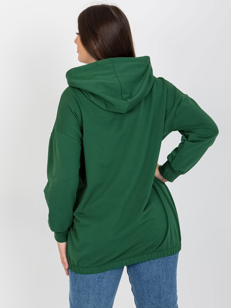 Hurt Ciemnozielona rozpinana bluza plua size z kapturem