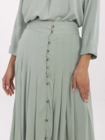 Pistacjowa spódnica z ozdobnymi guzikami SUBLEVEL