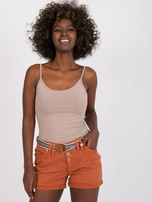 Brązowe szorty casualowe z paskiem