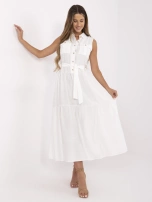 Biała długa sukienka bez rękawów 