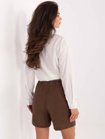 Brązowe damskie szorty z muślinu 