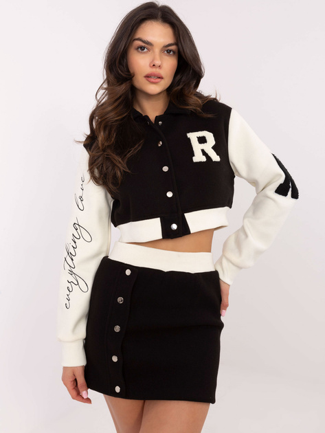 Hurt Czarny dwuczęściowy komplet z mini spódnicą