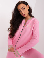 Hurt Różowy damski komplet dresowy ze spodniami 