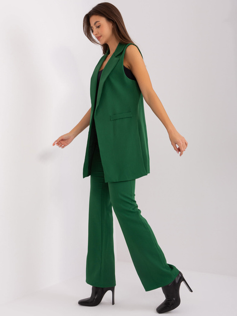 Hurt Ciemnozielony komplet elegancki ze spodniami dzwonami