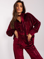 Hurtownia Bordowy elegancki komplet z paskiem