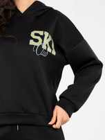 Czarny dresowy komplet z miękkiego materiału RUE PARIS 