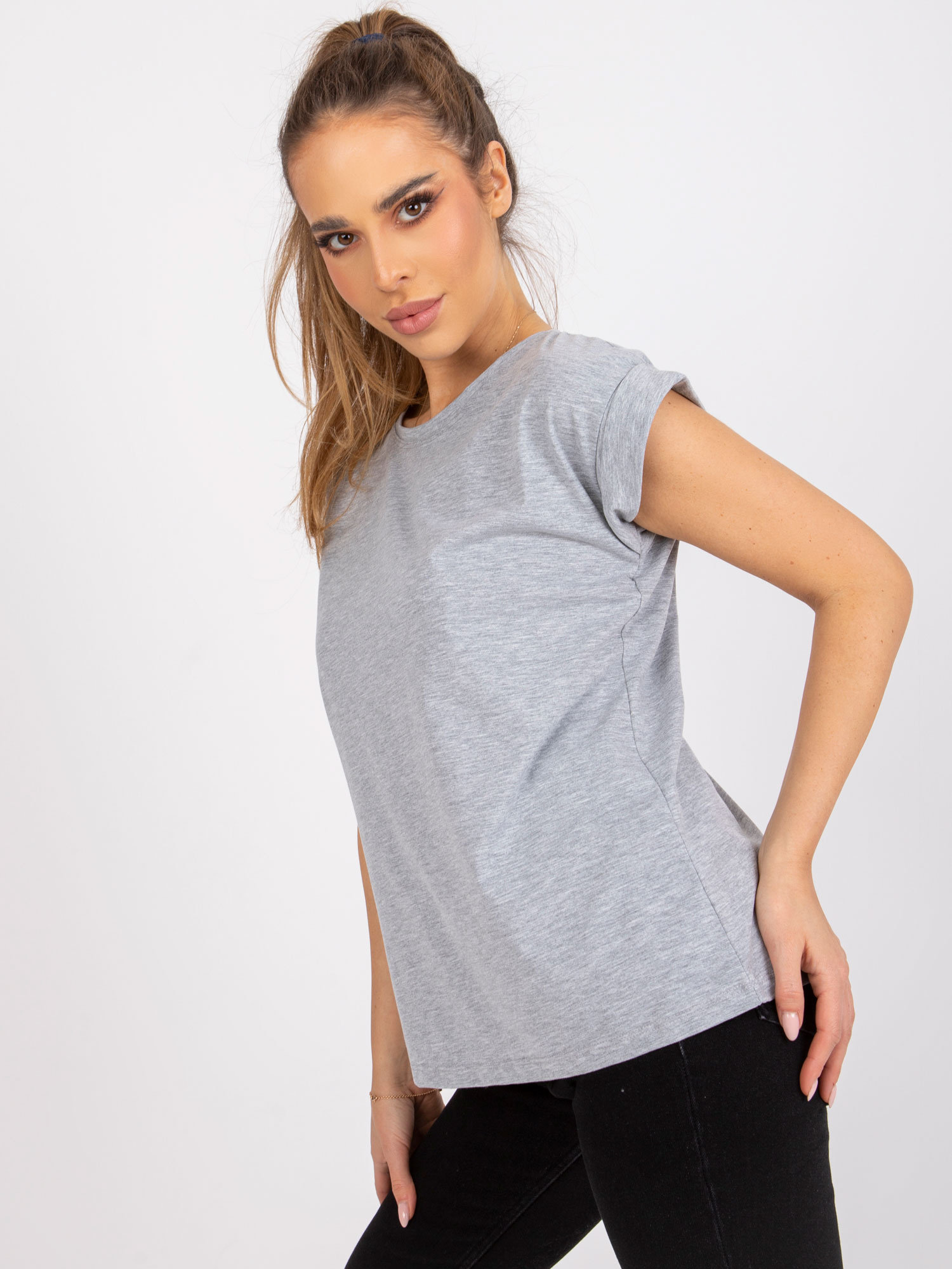 Szary damski t-shirt basic Revolution