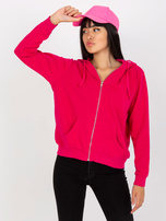 Hurtownia Fuksjowa rozpinana bluza basic z kieszeniami 