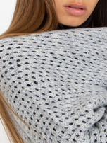 Hurtownia Szary długi ażurowy kardigan oversize OCH BELLA 