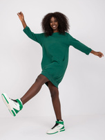 Ciemnozielona sukienka ze ściągaczem Salou