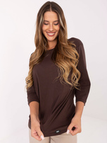 Czekoladowa damska bluzka oversize z bawełny