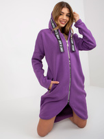 Hurt Ciemnofioletowa długa bluza rozpinana z kapturem 