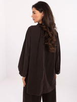 Czekoladowa koszulowa bluzka z sztruksu 