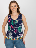 Hurtownia Granatowa letnia bluzka z nadrukiem