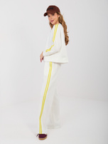 Ecru damska bluza oversize z lampasami RUE PARIS 