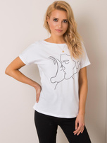 Weißes T-Shirt Kiss RUE PARIS.