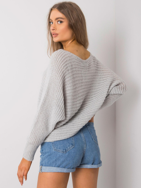 Szary sweter z dzianiny Carina OCH BELLA