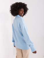 Hurt Jasnoniebieski damski sweter golf z warkoczami