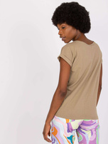 Ciemnobeżowy damski t-shirt basic Ventura