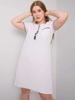 Weiße Plus-Size-Baumwollkleid Viana.
