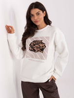 Ecru dresowa bluza oversize bez kaptura 