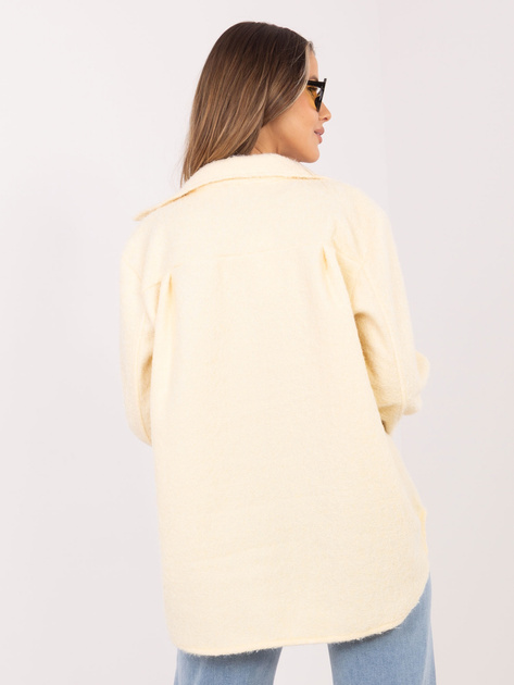 Maślana żółta koszulowa kurtka z kieszeniami RUE PARIS