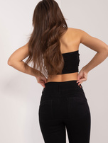 Hurtownia Czarne jeansowe rurki high waist
