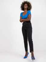 Czarne spodnie jeansowe paper bag Armilla 