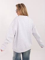 Jasnoszara melanżowa dresowa bluza oversize bez kaptura RUE PARIS