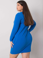 Ciemnoniebieska sukienka plus size z kieszeniami Alessia