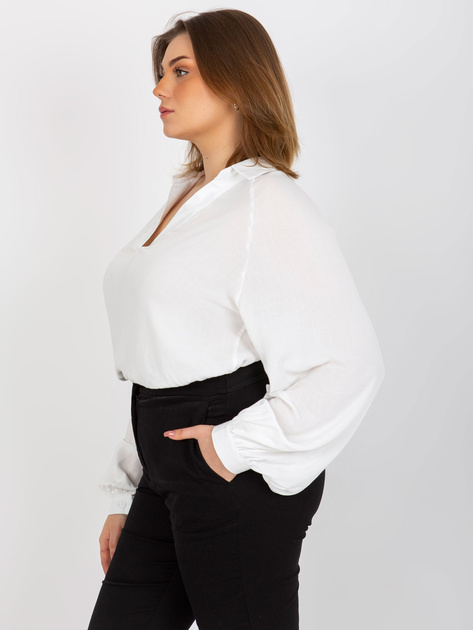 Hurt Ecru koszulowa bluzka plus size z kołnierzykiem
