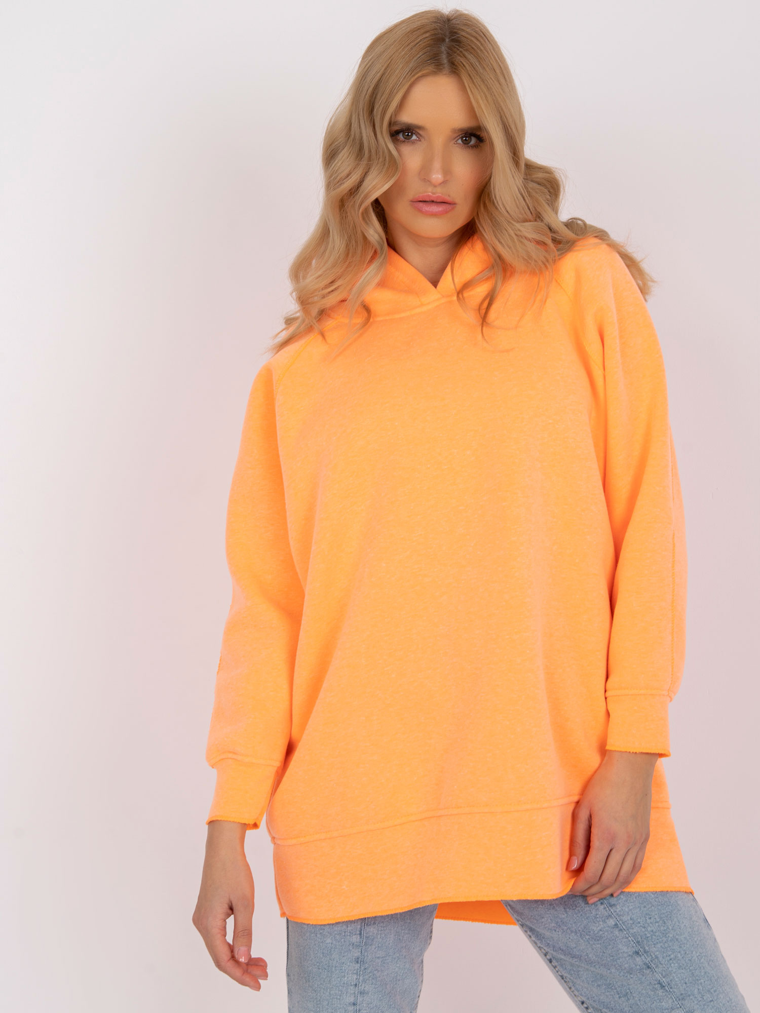 Pomarańczowa dresowa bluza basic z kapturem Canberra